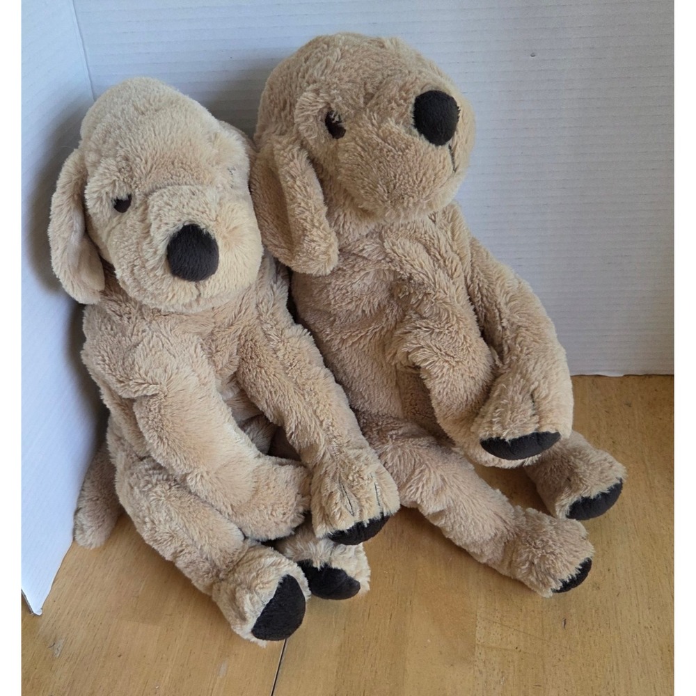 Lot of 2 IKEA GOSIG GOLDEN Retriever Puppy Dog Plush Soft Toy 16 inch No Tags